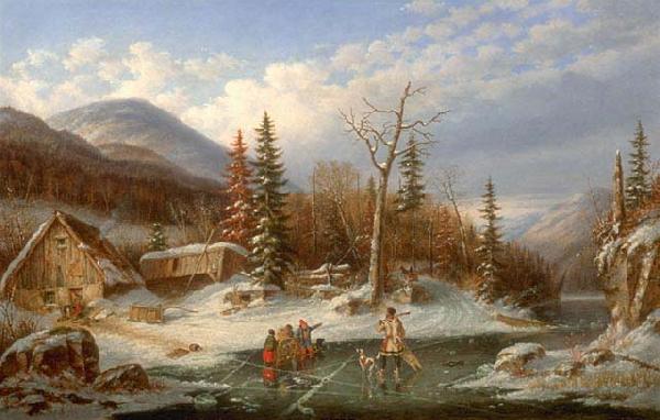 Cornelius Krieghoff Winter Landscape, Laval oil painting image